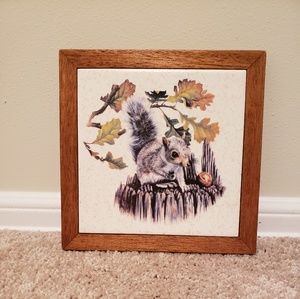 Ceramic Trivet with Squirrel